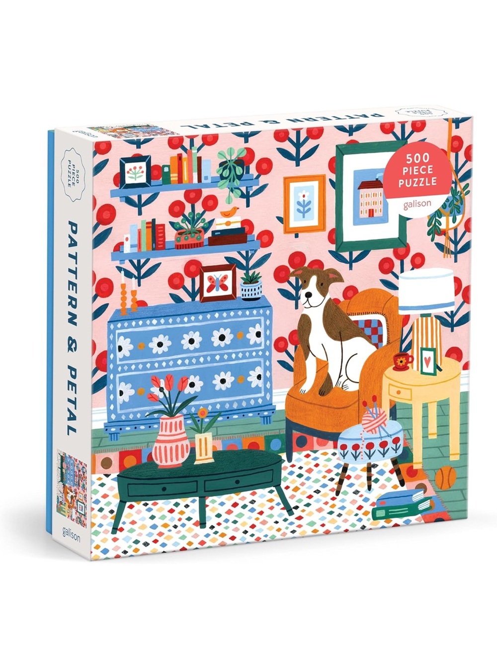 Galison Pattern & Petal 500-Piece Jigsaw Puzzle - Pink, Blue & Orange